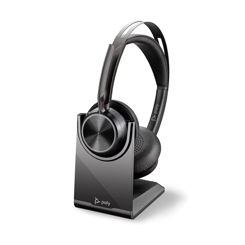 Слушалки HP Poly Voyager Focus 2, USB-C-C, USB-C към USB-A адаптер, Bluetooth, ANC, Black