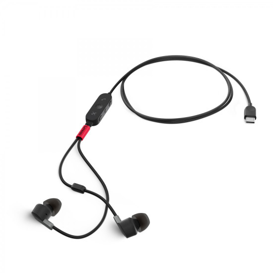 Слушалки LENOVO Go, In-ear, USB-C, сертифицирани за Skype и Microsoft Teams