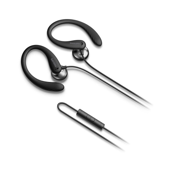 Слушалки PHILIPS InEar с кука за уши, черни, TAA1105BK/00