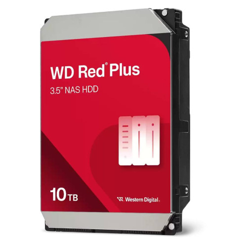 Вътрешен твърд диск Western Digital Red Plus 10TB, SATA 6Gb/s, 7200 rpm, 512MB, 3.5 инча