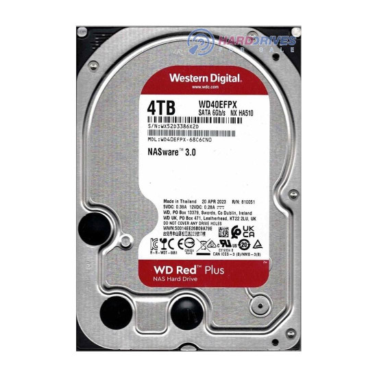 Вътрешен твърд диск Western Digital Red Plus 4TB, SATA 6Gb/s, 3.5 инча, 258MB кеш