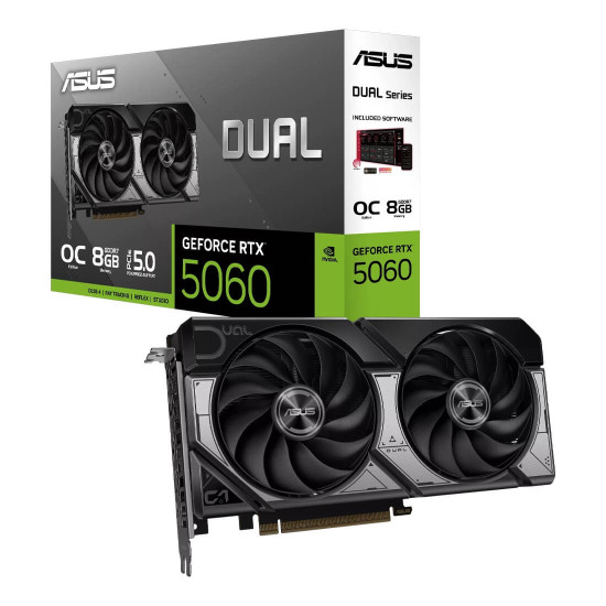 Видеокарта ASUS Dual GeForce RTX 5060 8GB GDDR7 OC Edition, 128-bit, PCIe 5.0