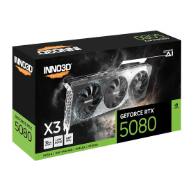 Видеокарта INNO3D NVIDIA GEFORCE RTX 5080 X3, 16GB GDDR7, 256bit, 2617 MHz / 30Gbps, 3x DP, 1x HDMI
