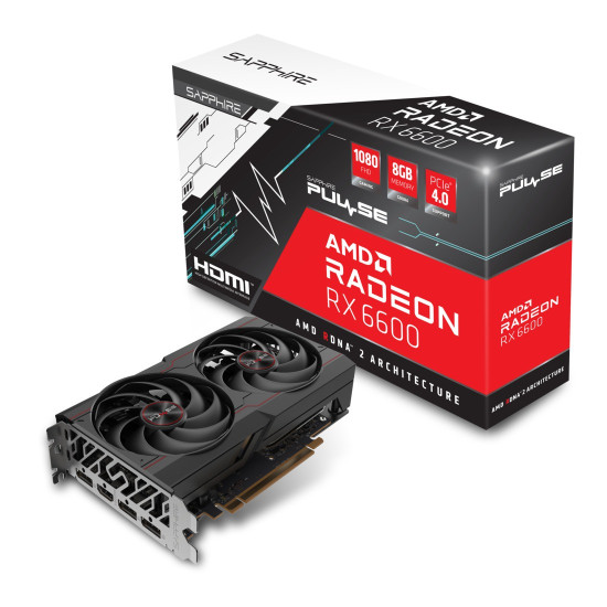 Видеокарта SAPPHIRE PULSE AMD Radeon RX 6600 8GB GDDR6, 128-bit, PCIe4.0