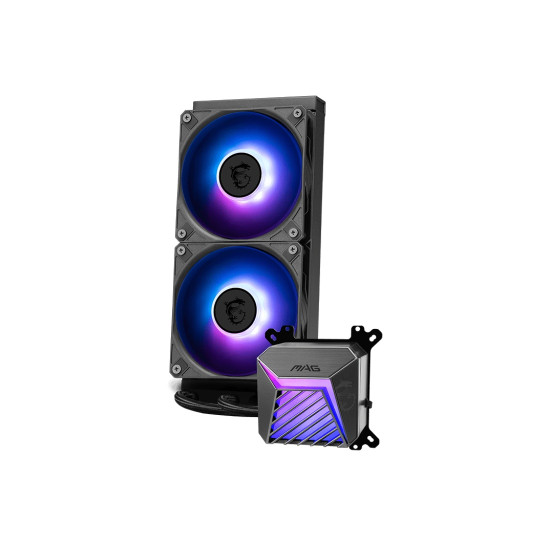 Водно охлаждане MSI MAG CORELIQUID A15 240, 240 mm, ARGB, 2x 120 mm, Black