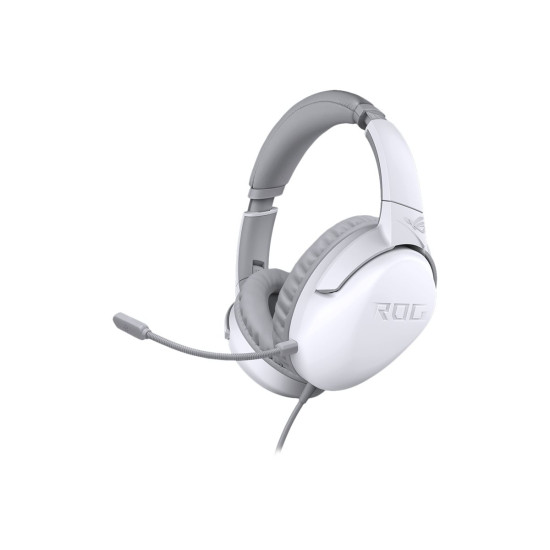 Слушалки ASUS ROG Strix Go Core Moonlight White Wired Gaming Headset Discord Certified Mic Hi-Res Audio 40mm Drivers Lightweight 3.5mm