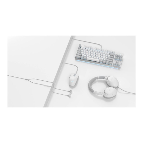Слушалки ASUS ROG Strix Go Core Moonlight White Wired Gaming Headset Discord Certified Mic Hi-Res Audio 40mm Drivers Lightweight 3.5mm
