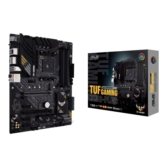 Дънна платка ASUS TUF GAMING B550-PLUS ATX MB PCIe 4.0 dual M.2 10 DrMOS power stages 2.5Gb Ethernet HDMI DisplayPort SATA 6Gbps USB3.2 Gen 2