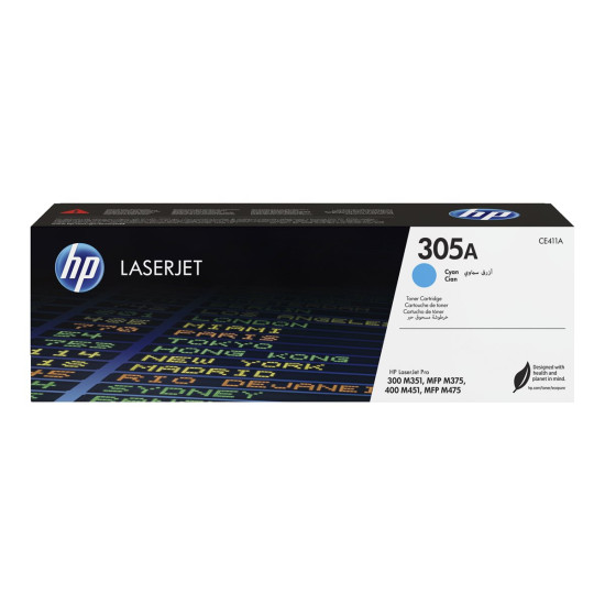Тонер касета HP 305A original LaserJet Toner cartridge CE411A cyan standard capacity 2.600 pages 1-pack