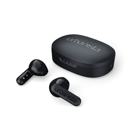 Слушалки URBANISTA COPENHAGEN Bluetooth earphones black 32 hours total playtime Noise-reducing microphone Touch controls IPX4 black
