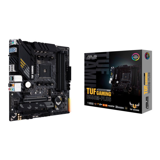 Дънна платка ASUS TUF GAMING B550M-PLUS mATX MB PCIe 4.0 dual M.2 10 DrMOS power stages 2.5Gb Ethernet HDMI DisplayPort SATA 6Gbps