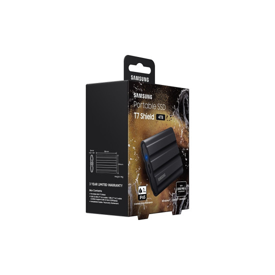 Външен SSD диск SAMSUNG T7 Shield 4TB USB 3.2 Gen 2 Black