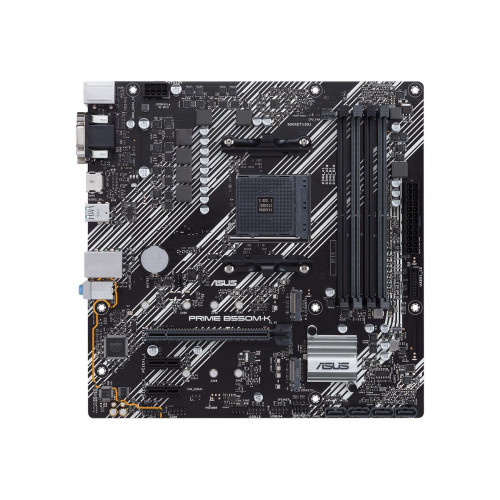 Дънна платка ASUS PRIME B550M-K mATX MB dual M.2 PCIe 4.0 1Gb Ethernet HDMI/D-Sub/DVI SATA 6Gbps USB3.2 Gen 2 Type-A