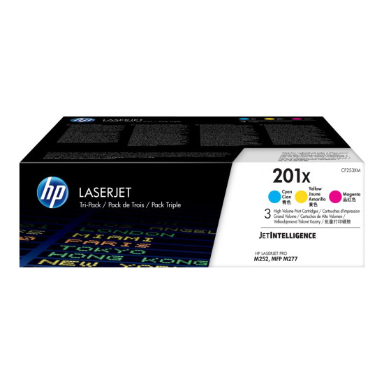 Тонер касета HP 201X oiginal LaserJet Toner cartridge CF253XM Cyan/Magenta/Yellow High Yield 3-pack