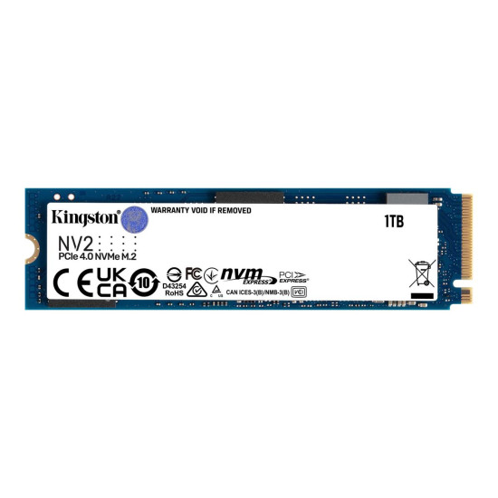 Вътрешен SSD диск KINGSTON 1000GB NV2 M.2 2280 PCIe 4.0 NVMe SSD Вътрешен SSD диск KINGSTON 1000GB NV2 M.2 2280 PCIe 4.0 NVMe SSD