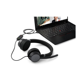 Слушалки LENOVO Go Wired ANC Headset USB-C Storm Grey