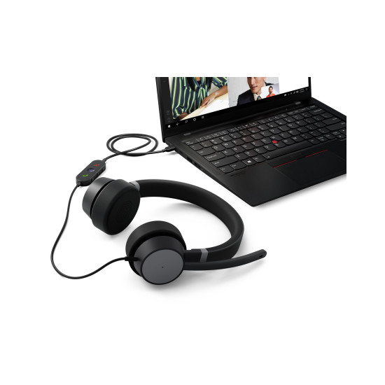 Слушалки LENOVO Go Wired ANC Headset USB-C Storm Grey
