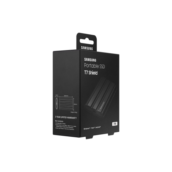Външен SSD диск SAMSUNG T7 Shield 1TB USB 3.2 Gen 2 + IPS 65 Black