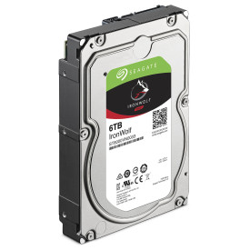 Вътрешен твърд диск SEAGATE NAS HDD 6TB IronWolf 5400rpm 6Gb/s SATA 256MB cache 3.5 inch 24x7 for NAS and RAID Rackmount systems BLK