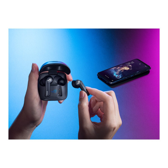 Слушалки ASUS ROG Cetra True Wireless Gaming Headphones Low-Latency Bluetooth Earbuds Active Noise Cancelation 27-Hour Battery Life IPX4