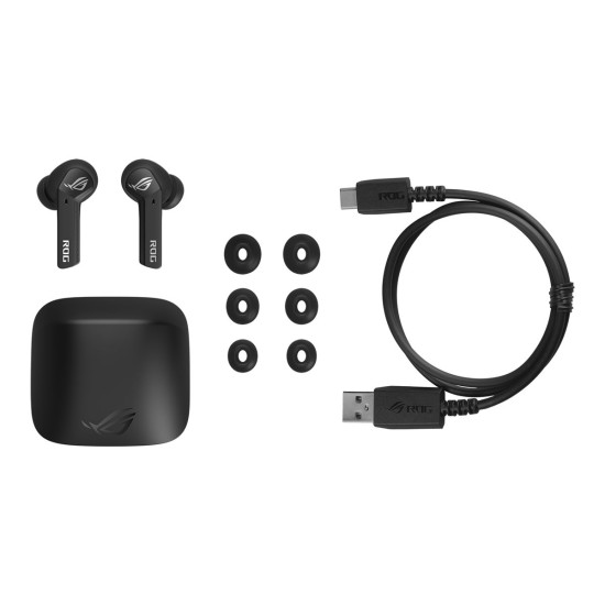 Слушалки ASUS ROG Cetra True Wireless Gaming Headphones Low-Latency Bluetooth Earbuds Active Noise Cancelation 27-Hour Battery Life IPX4 Слушалки ASUS ROG Cetra True Wireless Gaming Headphones Low-Latency Bluetooth Earbuds Active Noise Cancelation 27-Hour Battery Life IPX4