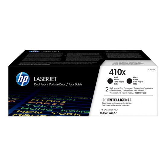 Тонер касета HP 410X original LaserJet Toner Cartidge CF410XD Black High Yield 2-pack