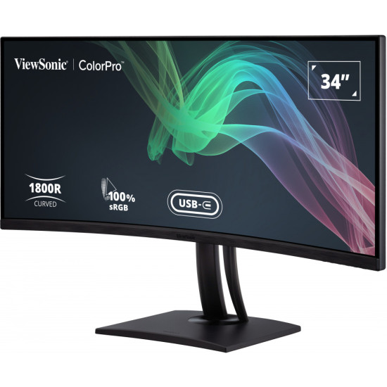 Монитор VIEWSONIC VP3481A, 34 инча 3440x1440 21:9 SuperClear VA, 100 sRGB, USB-C, USB-A, 2xHDMI, DP