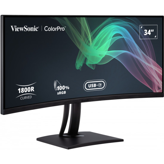 Монитор VIEWSONIC VP3481A, 34 инча 3440x1440 21:9 SuperClear VA, 100 sRGB, USB-C, USB-A, 2xHDMI, DP