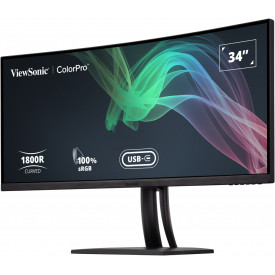 Монитор VIEWSONIC VP3481A, 34 инча 3440x1440 21:9 SuperClear VA, 100 sRGB, USB-C, USB-A, 2xHDMI, DP