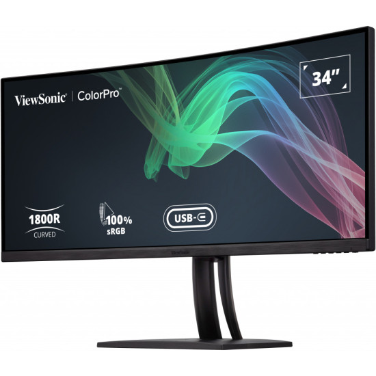 Монитор VIEWSONIC VP3481A, 34 инча 3440x1440 21:9 SuperClear VA, 100 sRGB, USB-C, USB-A, 2xHDMI, DP