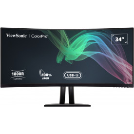 Монитор VIEWSONIC VP3481A, 34 инча 3440x1440 21:9 SuperClear VA, 100 sRGB, USB-C, USB-A, 2xHDMI, DP