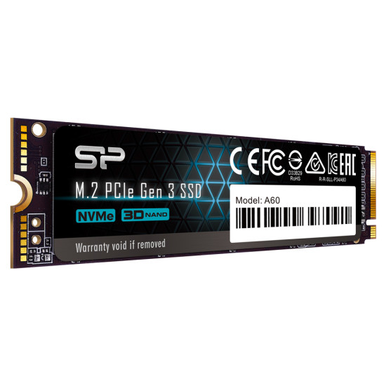 Вътрешен SSD диск SILICON POWER SSD P34A60 256GB M.2 PCIe Gen3 x4 NVMe 2200/1600 MB/s