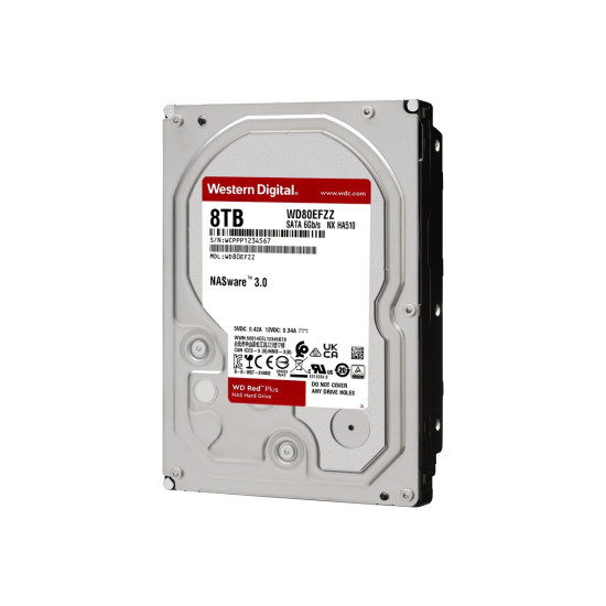 Вътрешен твърд диск WESTERN DIGITAL Red Plus 8TB SATA 6Gb/s 3.5 inch 128MB cache 5400Rpm Internal HDD Bulk