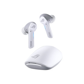 Слушалки ASUS ROG CETRA TRUE WIRELESS Gaming Headphones White Low-Latency Bluetooth Earbuds Active Noise Cancelation 27-Hour Battery Life
