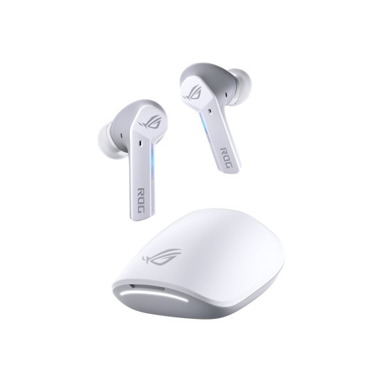 Слушалки ASUS ROG CETRA TRUE WIRELESS Gaming Headphones White Low-Latency Bluetooth Earbuds Active Noise Cancelation 27-Hour Battery Life
