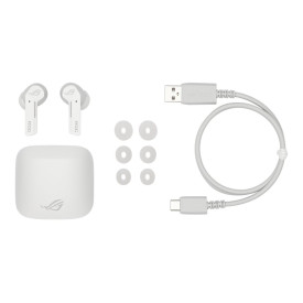 Слушалки ASUS ROG CETRA TRUE WIRELESS Gaming Headphones White Low-Latency Bluetooth Earbuds Active Noise Cancelation 27-Hour Battery Life