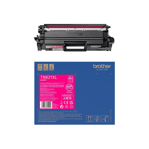 Тонер касета BROTHER TN-821XLM Super High Yield Magenta Toner Cartridge for EC Prints 9000 pages