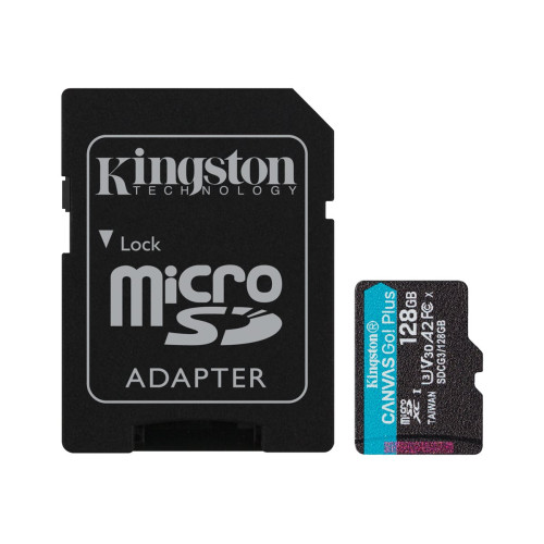 Карта памет KINGSTON 128GB microSDXC Canvas Go Plus 170R A2 U3 V30 Card + ADP