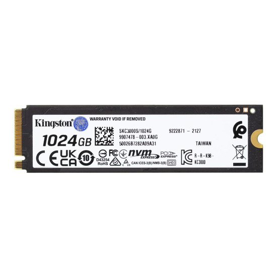 Вътрешен SSD диск KINGSTON KC3000 1024GB PCIe 4.0 NVMe M.2 SSD