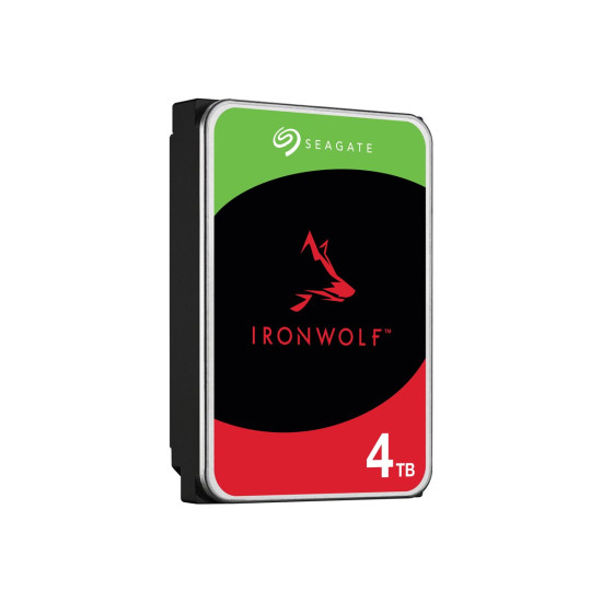 Вътрешен твърд диск SEAGATE NAS HDD 4TB IronWolf 5400rpm 6Gb/s SATA 256MB cache 3.5 inch 24x7 CMR for NAS and RAID rackmount systems BLK