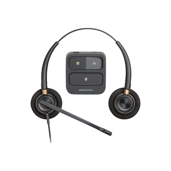 Слушалки HP Poly EncorePro 520 EncorePro 500 series headset on-ear wired active noise cancelling Quick Disconnect black UC certified