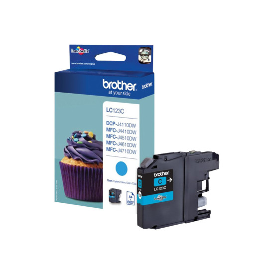 Мастило BROTHER LC123C Ink cyan 600 pgs MFC-J4510DW