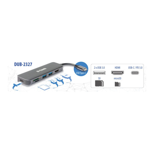 Докинг станция D-LINK 6in1 USB-C Mini Docking Station
