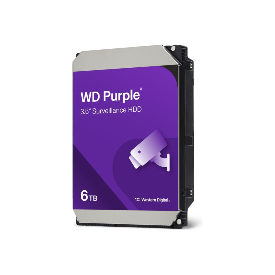 Вътрешен твърд диск WESTERN DIGITAL Purple 6TB SATA HDD 3.5 inch internal 256MB Cache