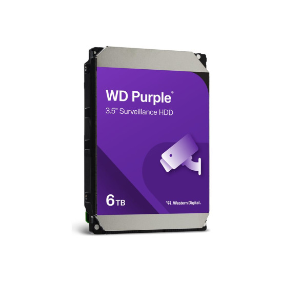 Вътрешен твърд диск WESTERN DIGITAL Purple 6TB SATA HDD 3.5 inch internal 256MB Cache