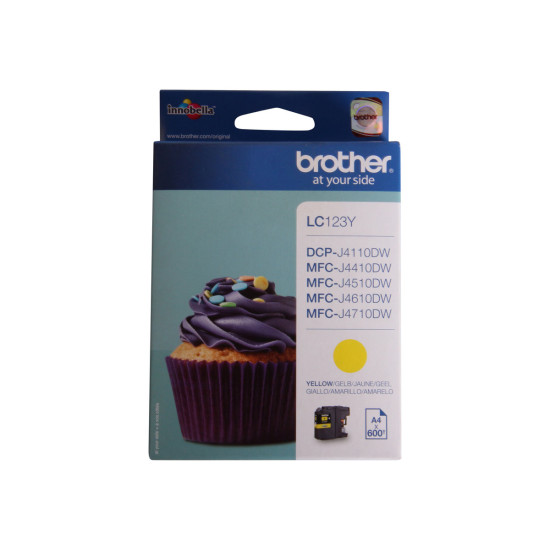 Мастило BROTHER LC123Y Ink yellow ptr MFCJ4410DW/MFCJ4510DW - 600 pagini