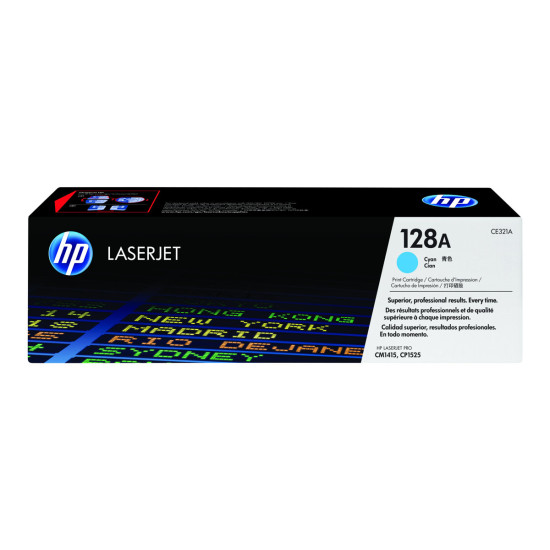 Тонер касета HP 128A original LaserJet Toner cartridge CE321A cyan standard capacity 1.300 pages 1-pack