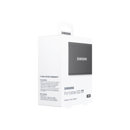 Външен SSD диск SAMSUNG T7 1TB USB 3.2 Gen 2 Titan Grey