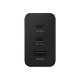 Зарядно SAMSUNG Power Adapter Trio 65W USB-C 25W USB-C 15W USB-A Black