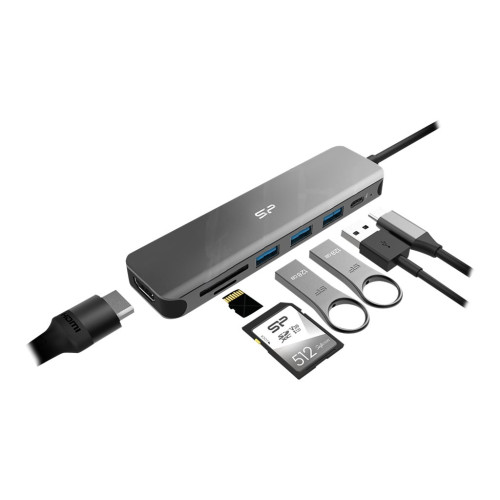 Докинг станция SILICON POWER Boost SU20 Docking station 7in1 USB USB-C HDMI SD card